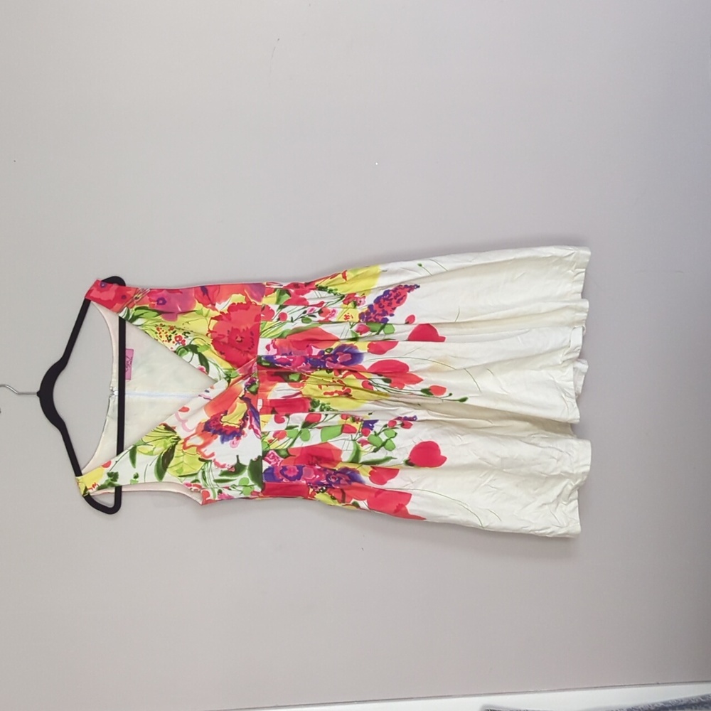 Y2K Eliza F Floral Garden Tea Party Dress - Multicolor